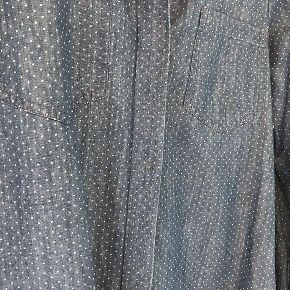 Chambray Polk dot button down | M - Picture 2 of 4